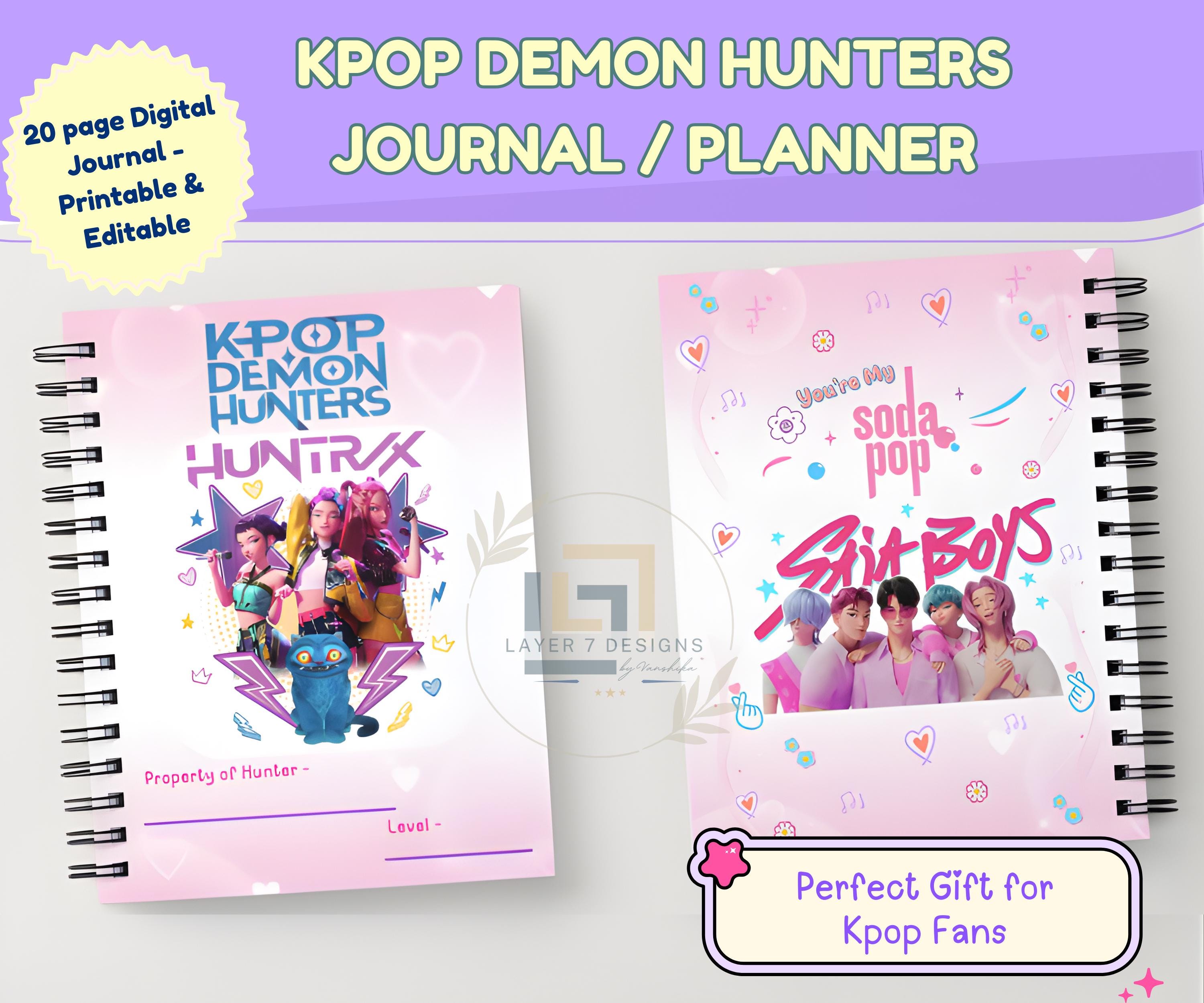 Kpop Demon Hunters Journal with Hunter ID and Mission Log pages